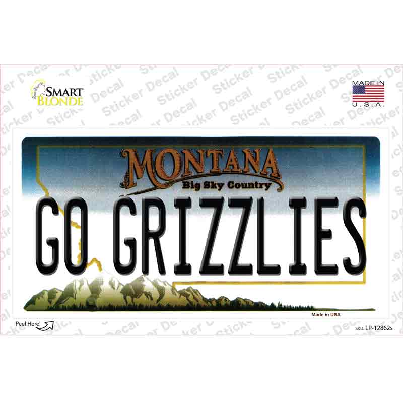 Go Grizzlies MT Novelty Sticker Decal Small