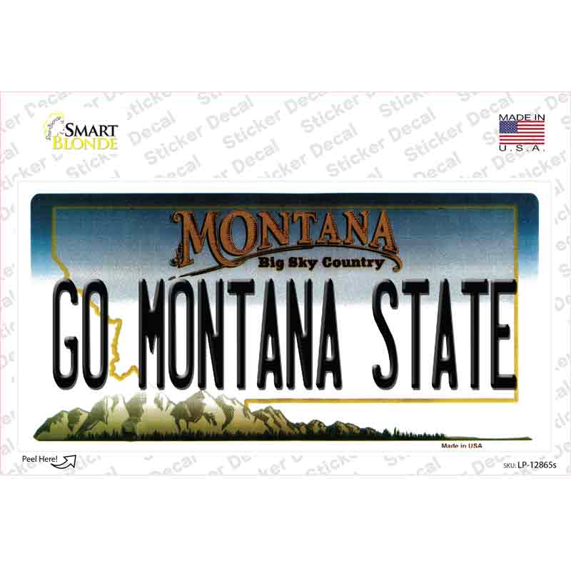 Go Montana State MT Novelty Sticker Decal Small