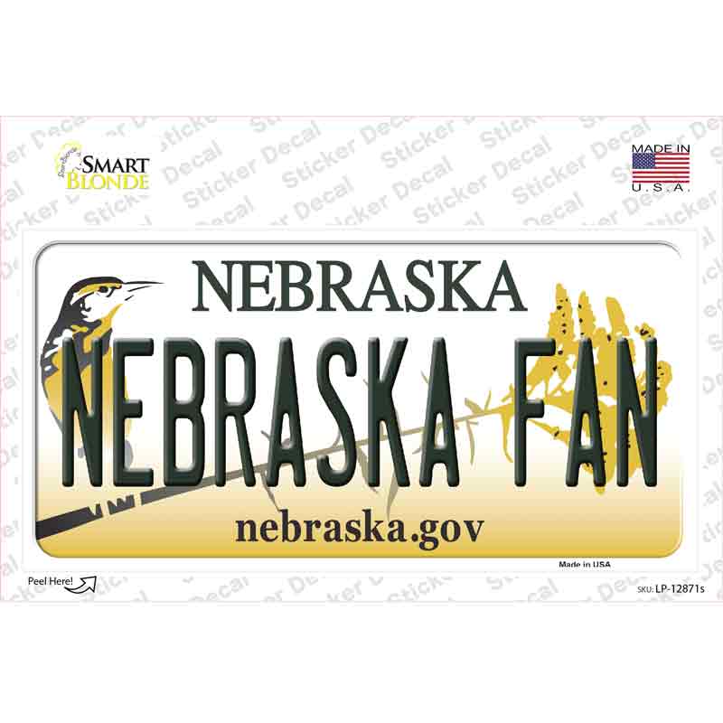 Nebraska Fan NE Novelty Sticker Decal Small