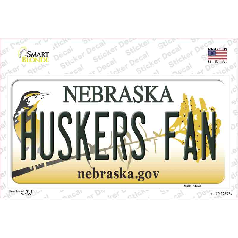 Huskers Fan NE Novelty Sticker Decal Small