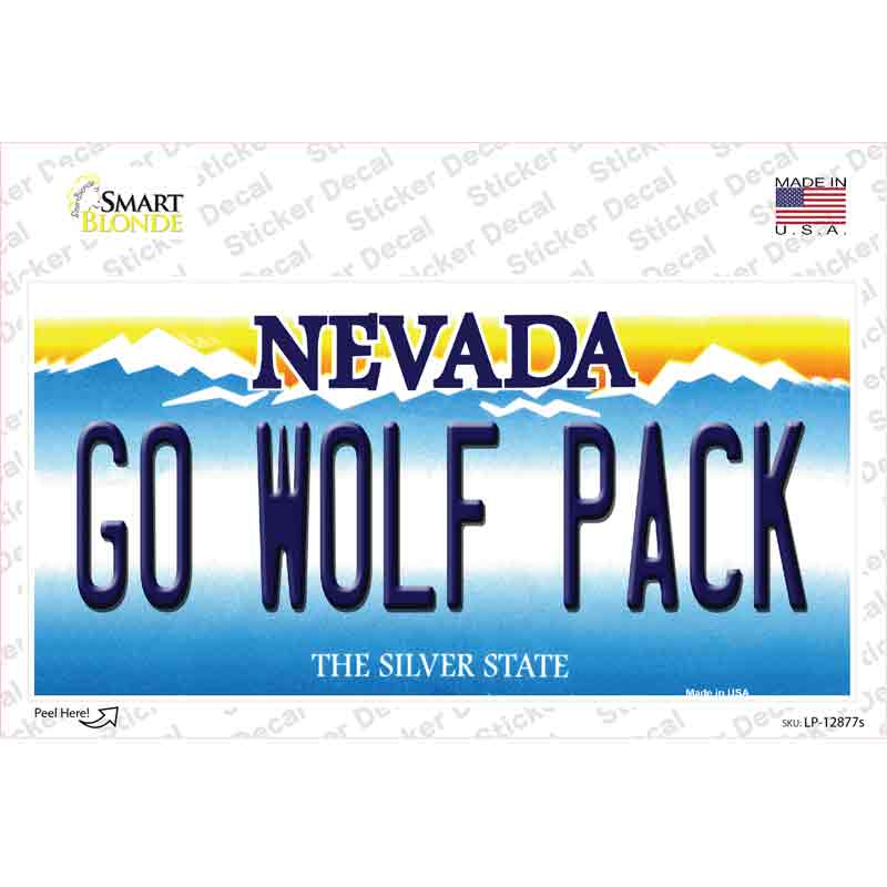 Go Wolf Pack NV Novelty Sticker Decal Small