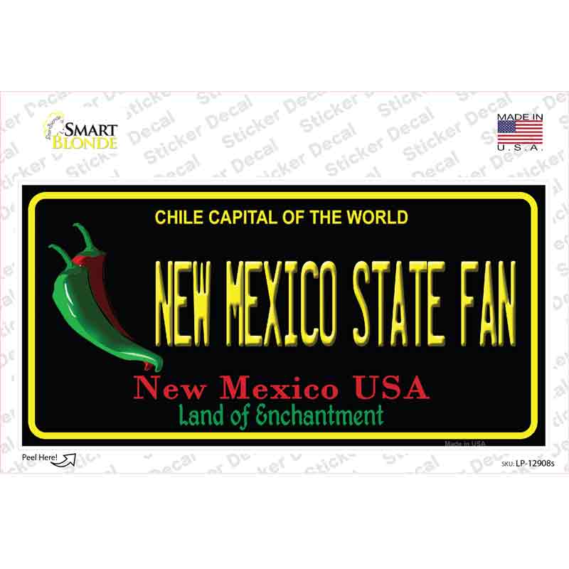 New Mexico State Fan NM Novelty Sticker Decal Small