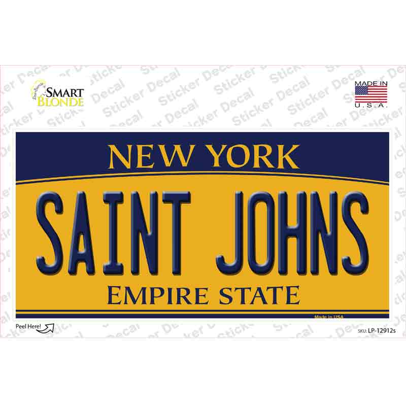 Saint Johns NY Novelty Sticker Decal Small