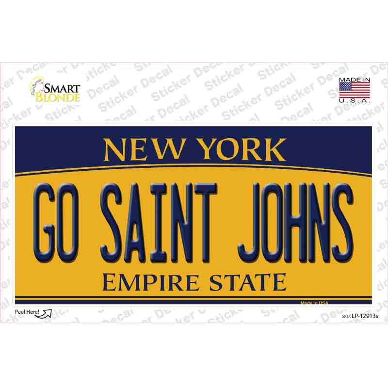 Go Saint Johns NY Novelty Sticker Decal Small