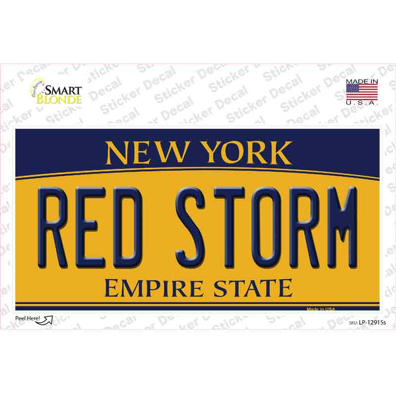 Red Storm NY Novelty Sticker Decal Small