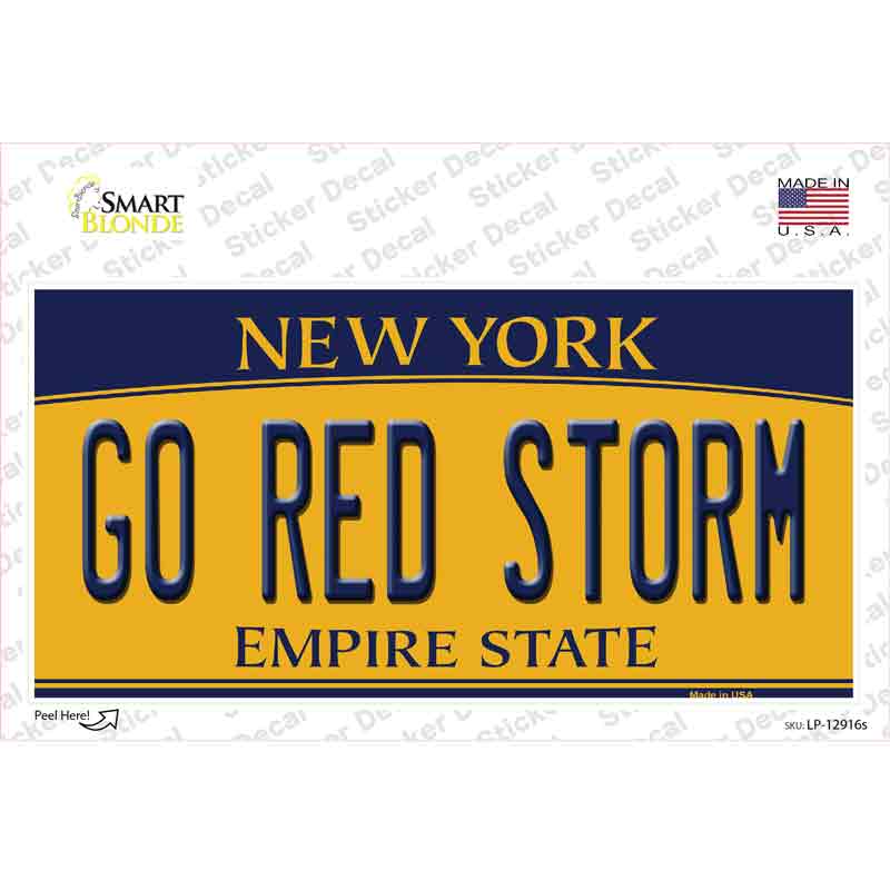 Go Red Storm NY Novelty Sticker Decal Small