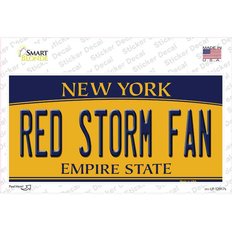 Red Storm Fan NY Novelty Sticker Decal Small