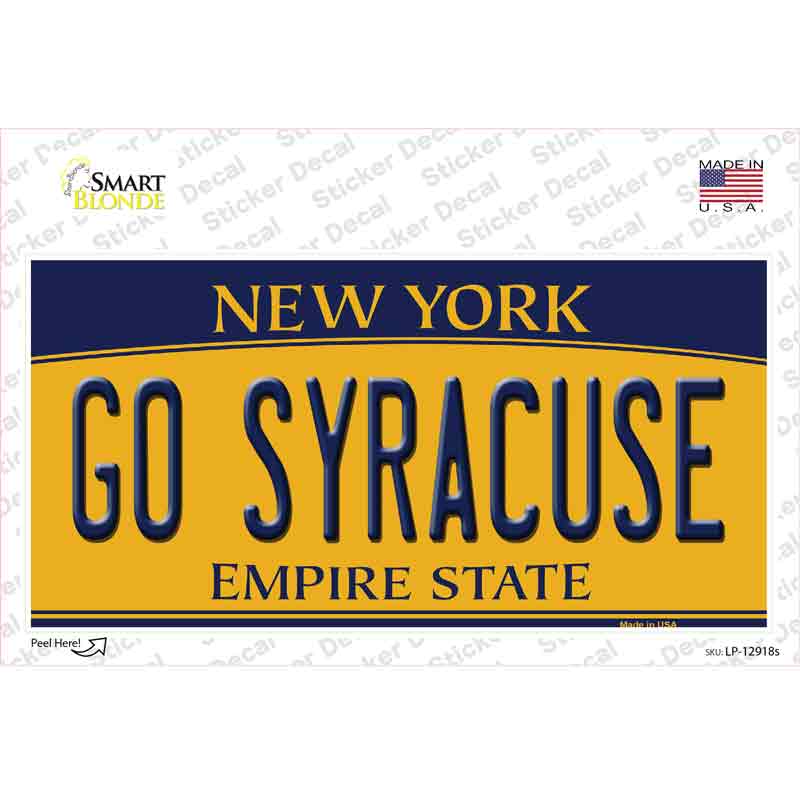 Go Syracuse NY Novelty Sticker Decal Small