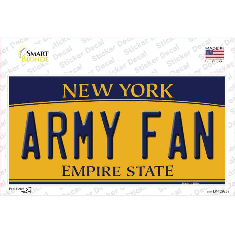 Army Fan NY Novelty Sticker Decal Small