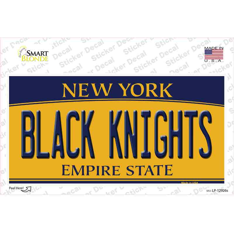 Black Knights NY Novelty Sticker Decal Small