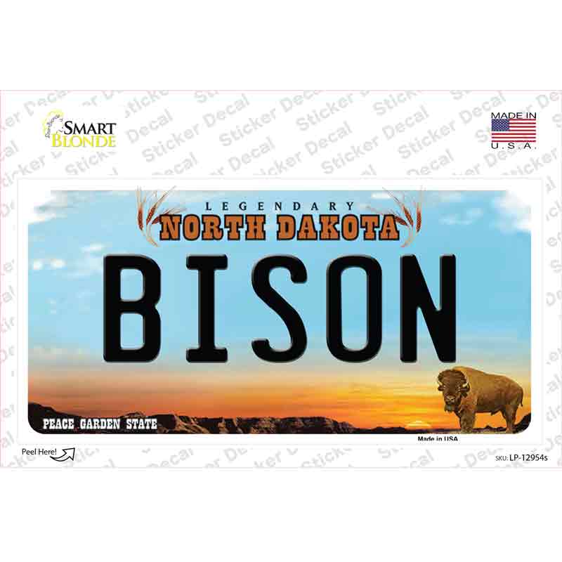 Bison ND Novelty Sticker Decal Small