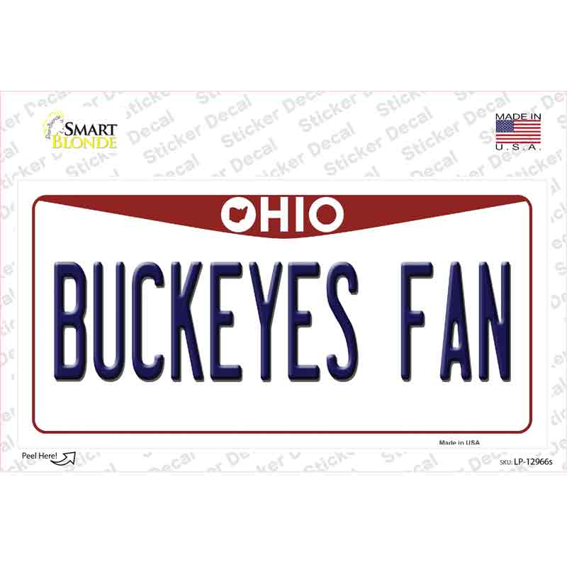 Buckeyes Fan OH Novelty Sticker Decal Small