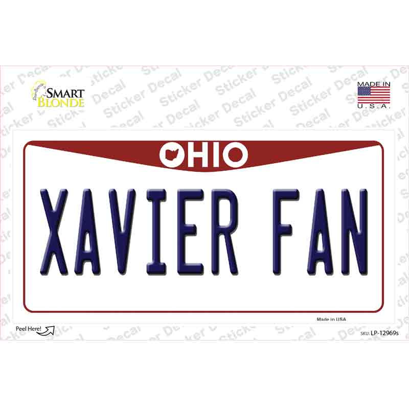 Xavier Fan OH Novelty Sticker Decal Small