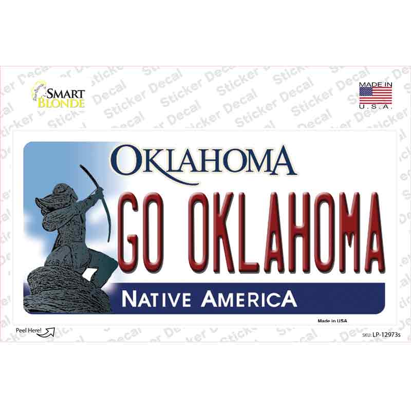 Go Oklahoma OK Novelty Sticker Decal Small