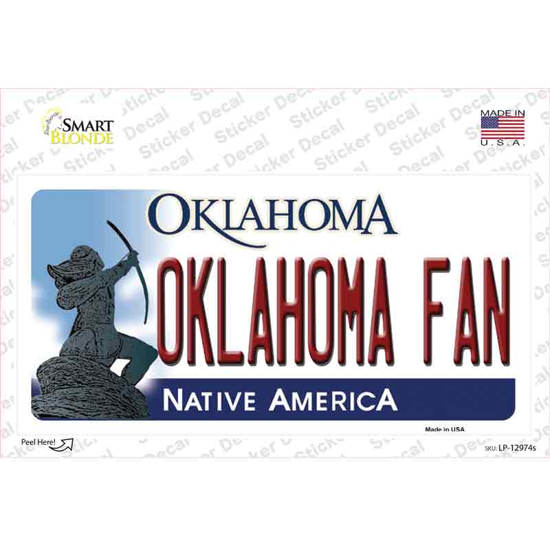 Oklahoma Fan OK Novelty Sticker Decal Small