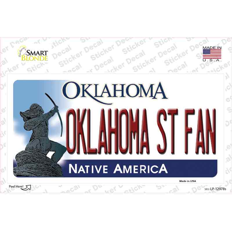 Oklahoma State Fan OK Novelty Sticker Decal Small