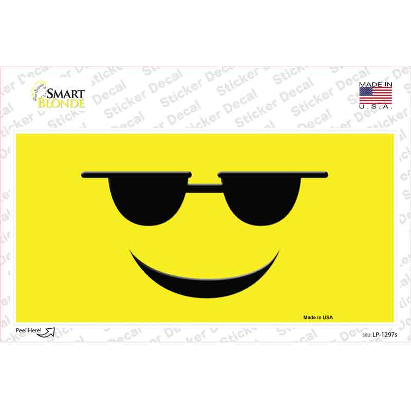 Sunglasses Cool Smiley Novelty Sticker Decal