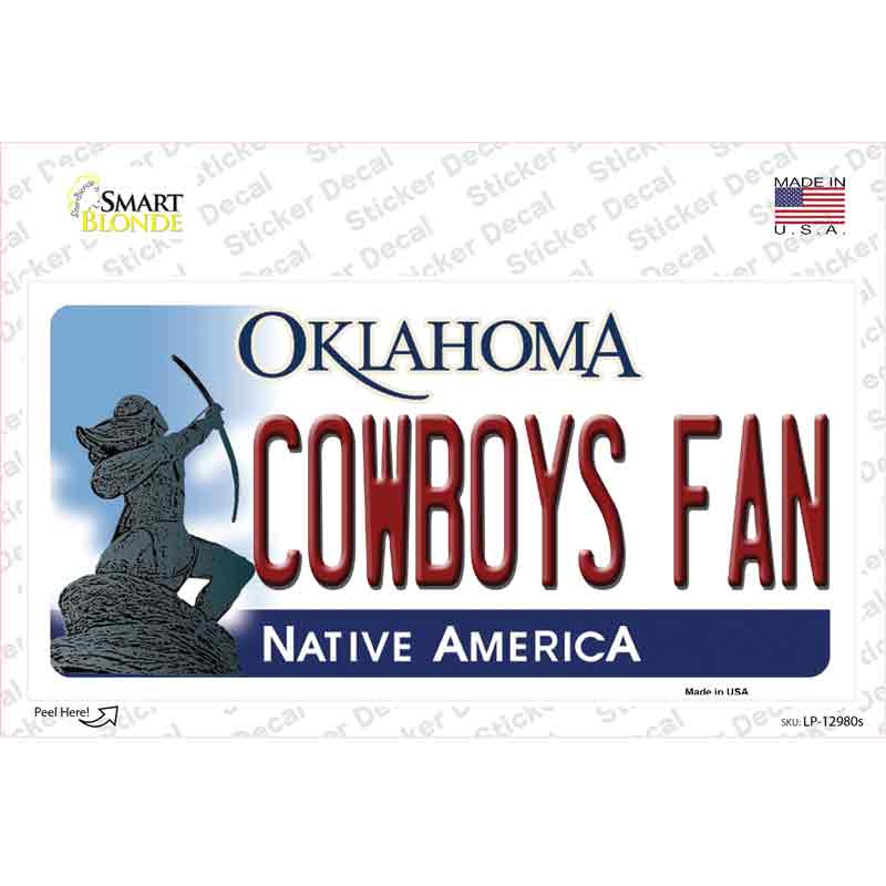 Cowboys Fan OK Novelty Sticker Decal Small