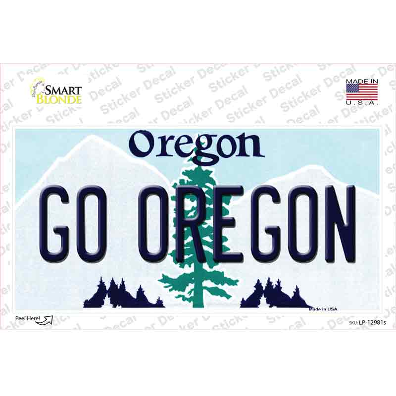 Go Oregon OR Novelty Sticker Decal Small