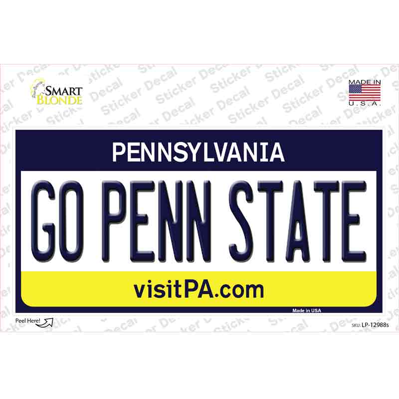 Go Penn State PA Novelty Sticker Decal Small