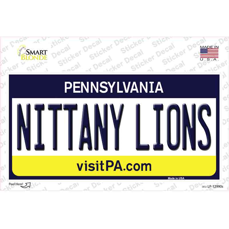 Nittany Lions PA Novelty Sticker Decal Small