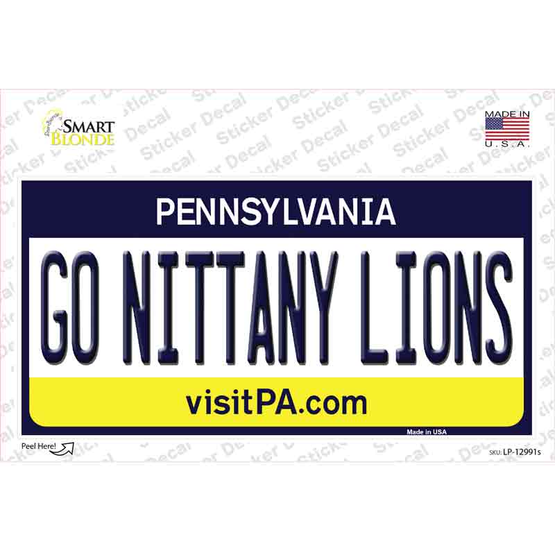 Go Nittany Lions PA Novelty Sticker Decal Small