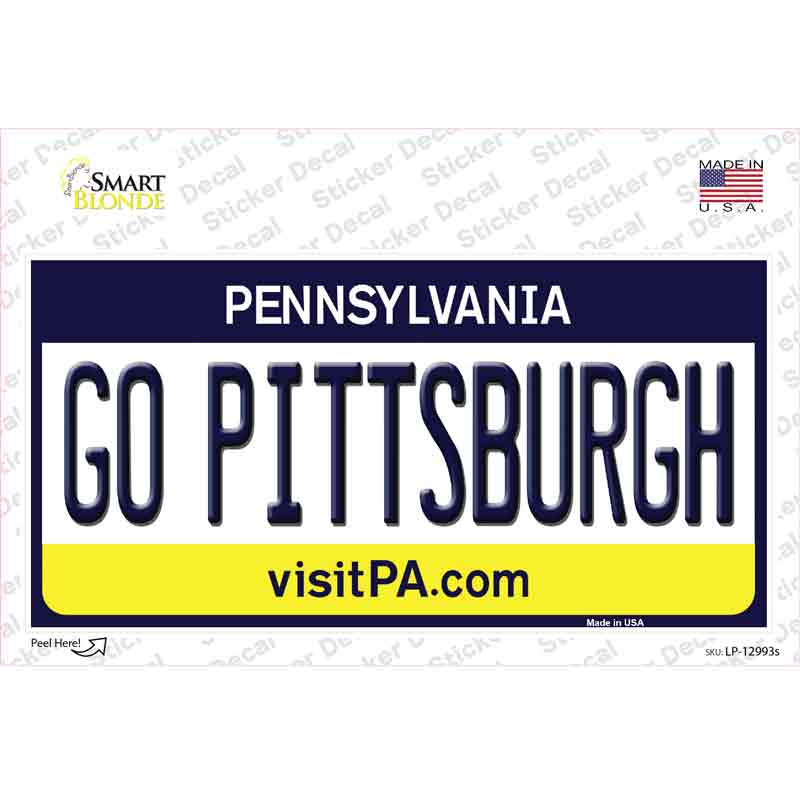 Go Pittsburgh PA Novelty Sticker Decal Small