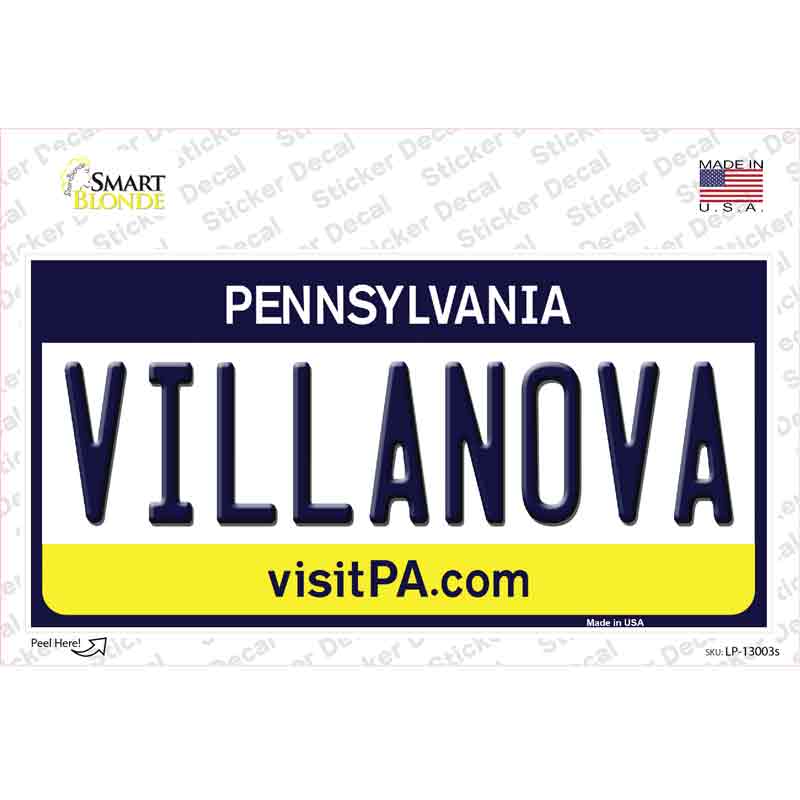 Villanova PA Novelty Sticker Decal Small