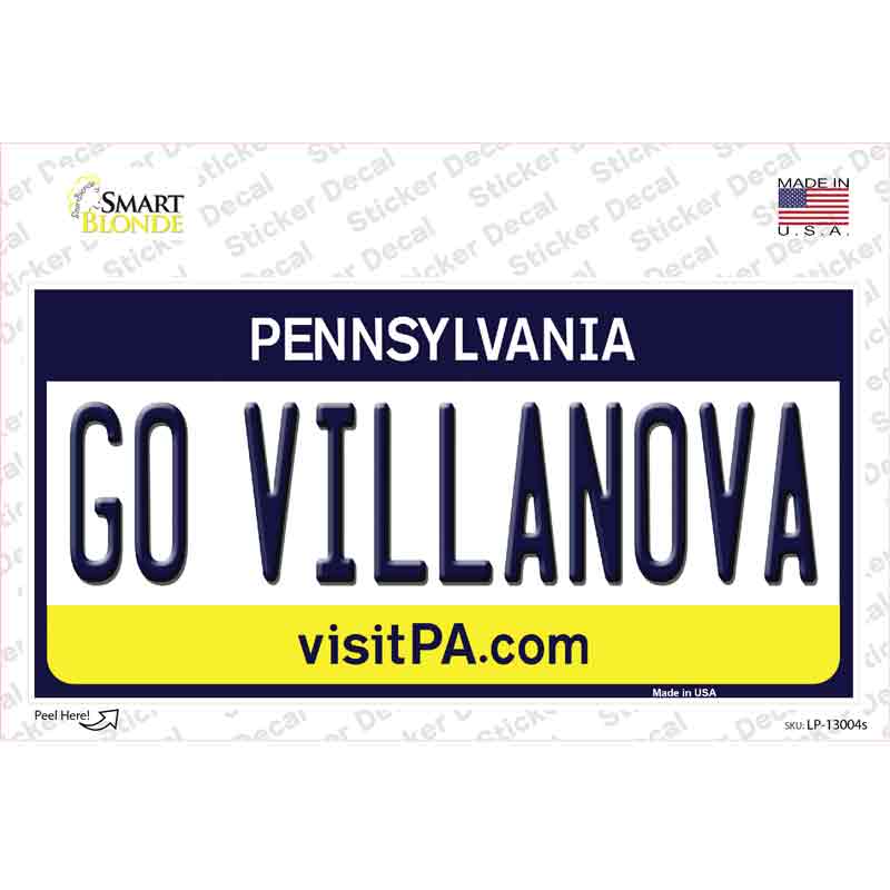 Go Villanova PA Novelty Sticker Decal Small