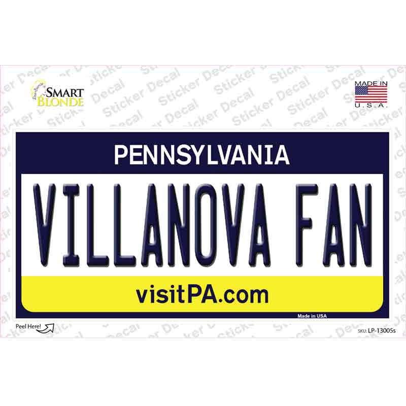 Villanova Fan PA Novelty Sticker Decal Small