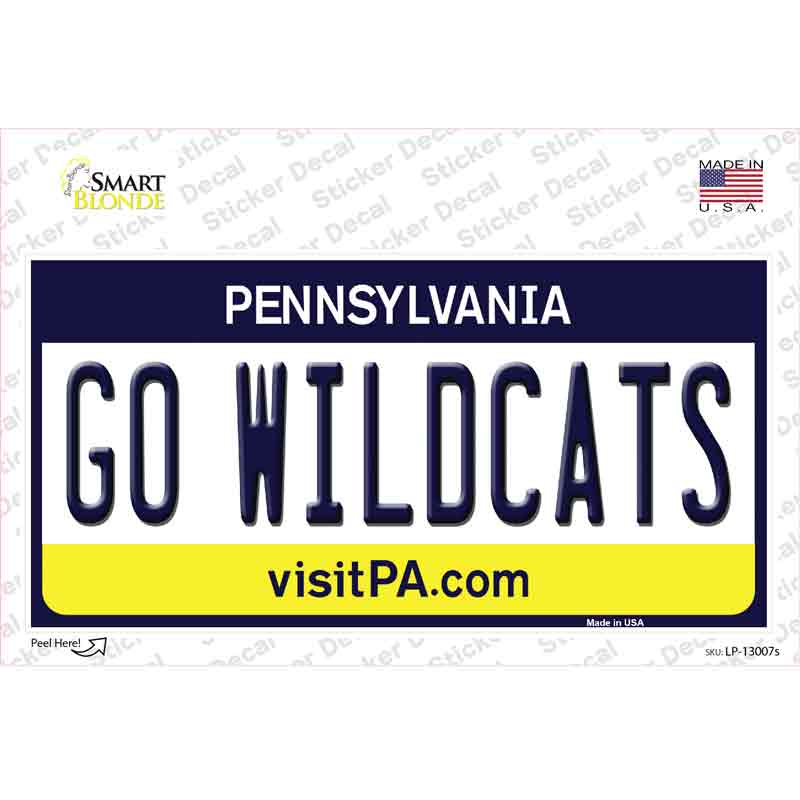 Go Wildcats Pennsylvania PA Novelty Sticker Decal Small