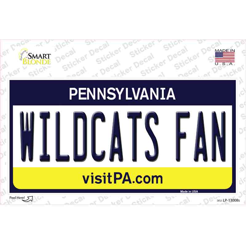 Wildcats Fan Pennsylvania PA Novelty Sticker Decal Small