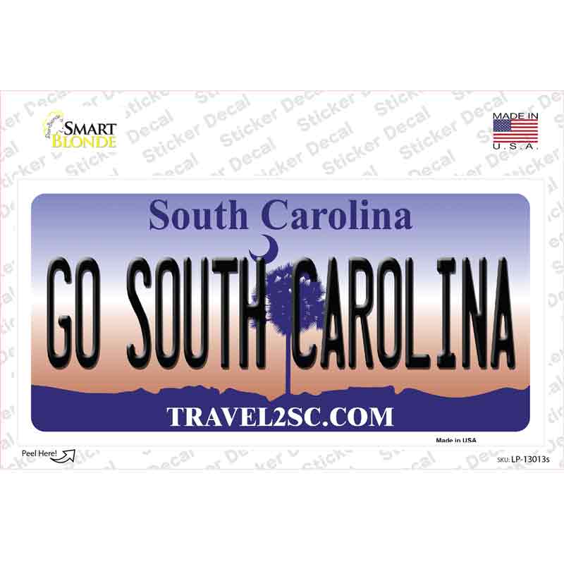 Go South Carolina SC Novelty Sticker Decal Small