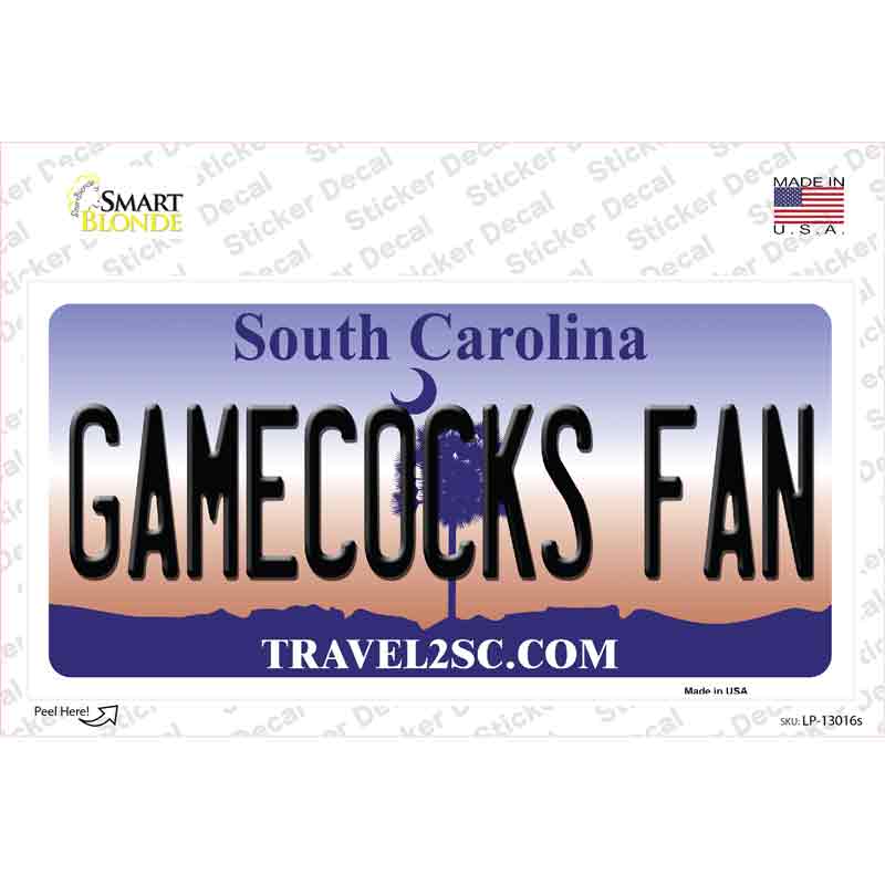 Gamecocks Fan SC Novelty Sticker Decal Small