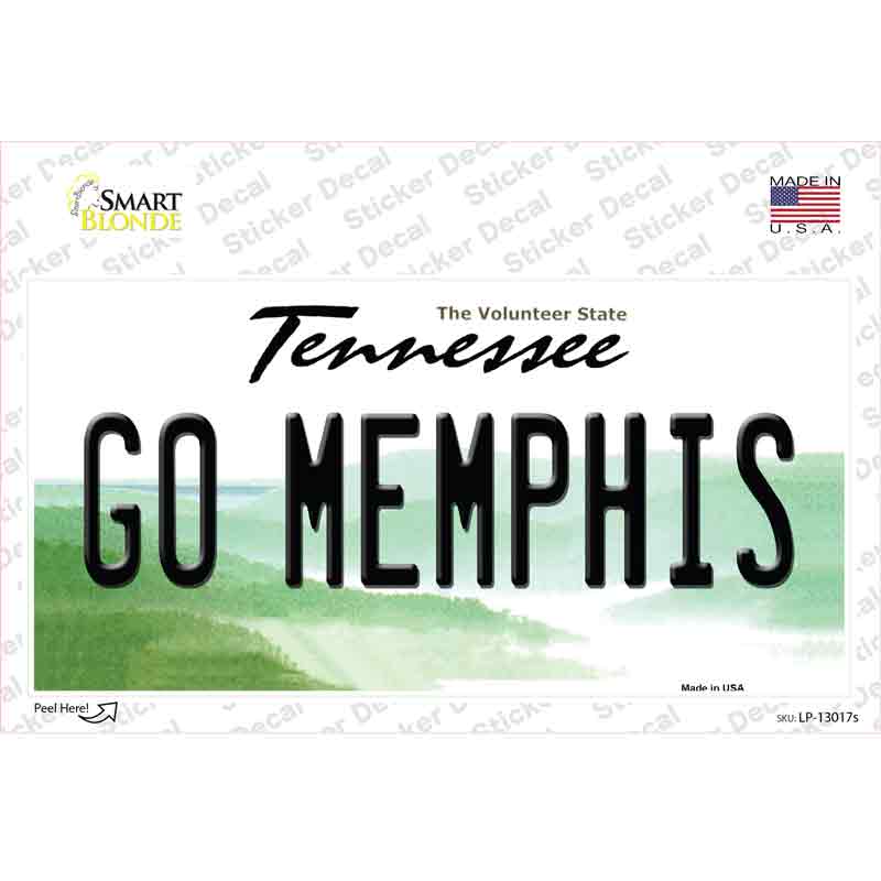 Go Memphis TN Novelty Sticker Decal Small