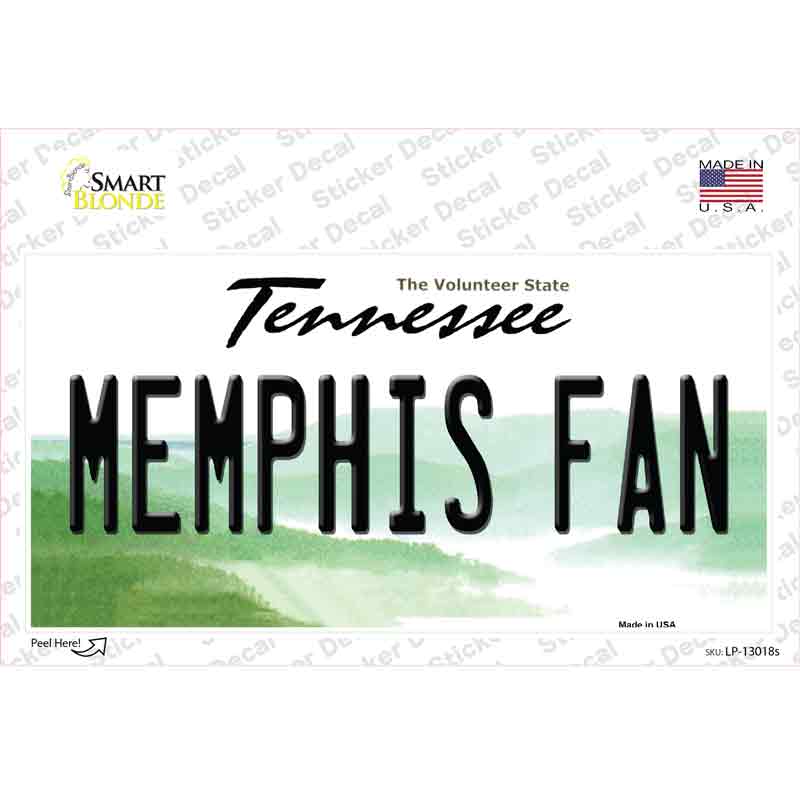 Memphis Fan TN Novelty Sticker Decal Small