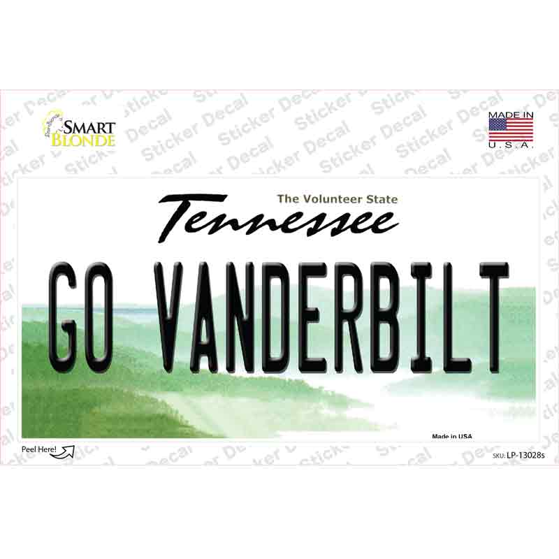 Go Vanderbilt TN Novelty Sticker Decal Small