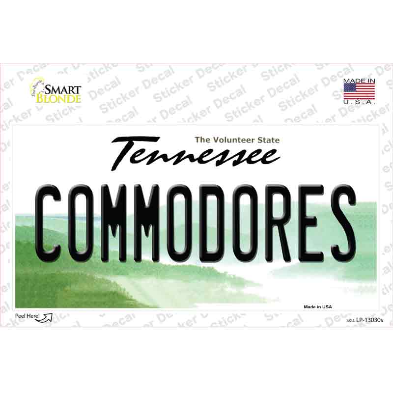 Commodores TN Novelty Sticker Decal Small