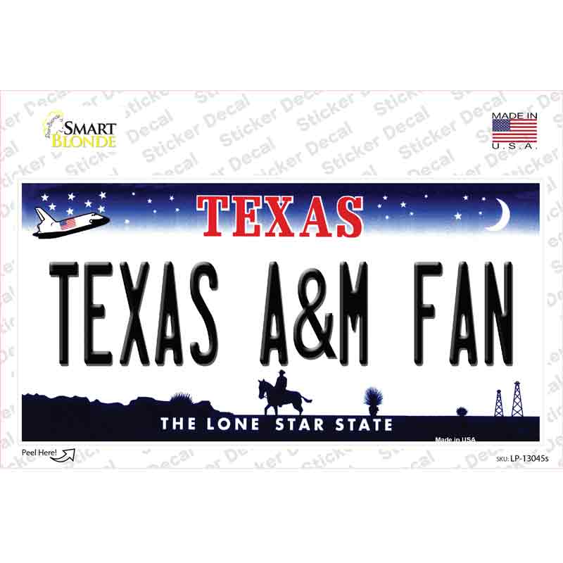 Texas A&M Fan TX Novelty Sticker Decal Small