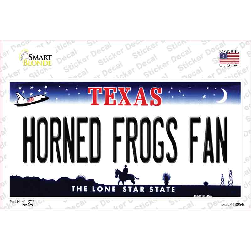 Horned Frogs Fan TX Novelty Sticker Decal Small