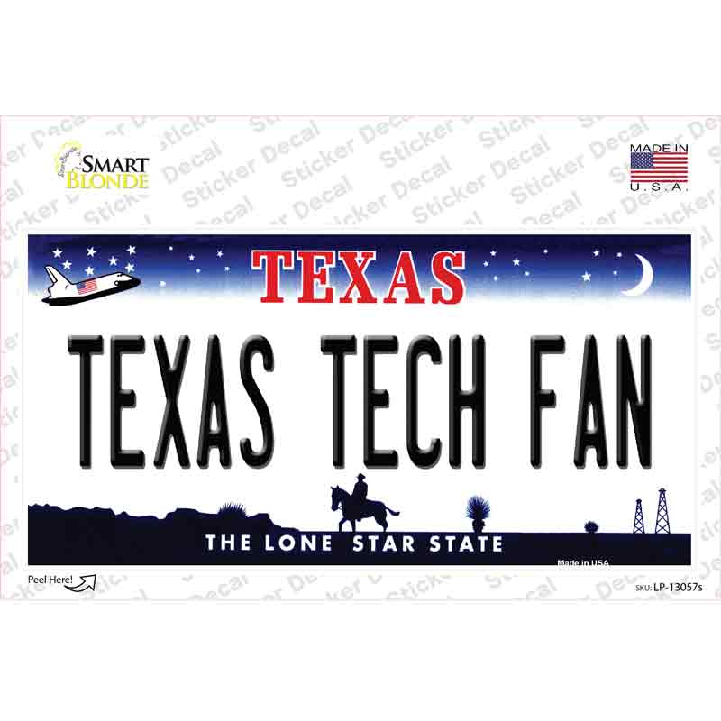 Texas Tech Fan TX Novelty Sticker Decal Small