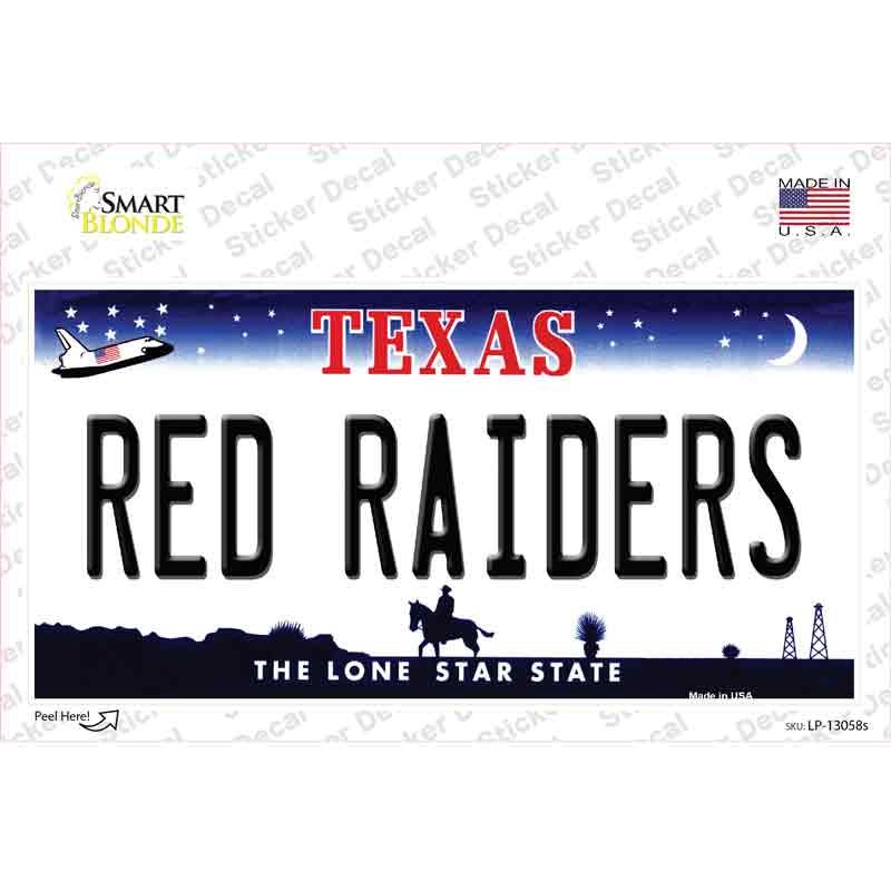 Red Raiders TX Novelty Sticker Decal Small