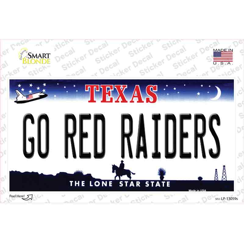 Go Red Raiders TX Novelty Sticker Decal Small