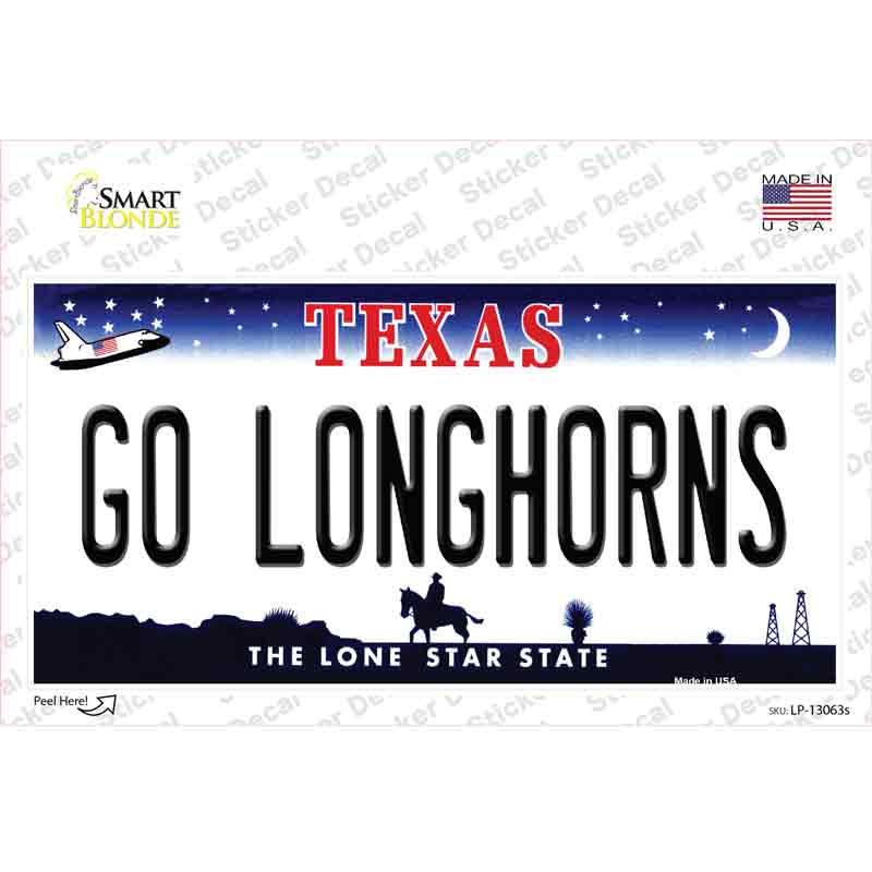 Go Longhorns TX Novelty Sticker Decal Small