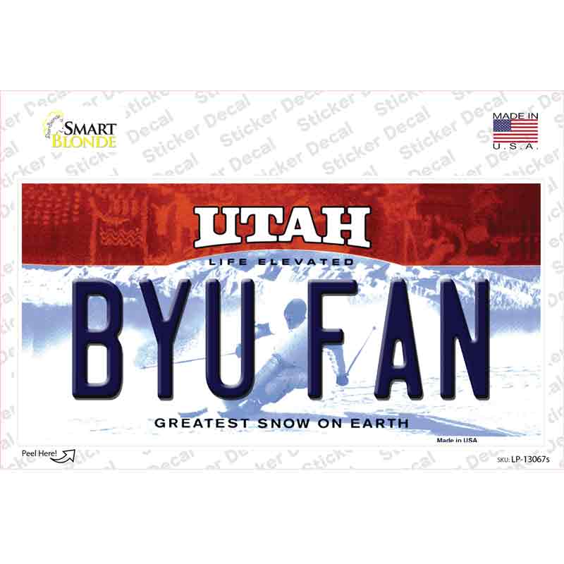 BYU Fan UT Novelty Sticker Decal Small