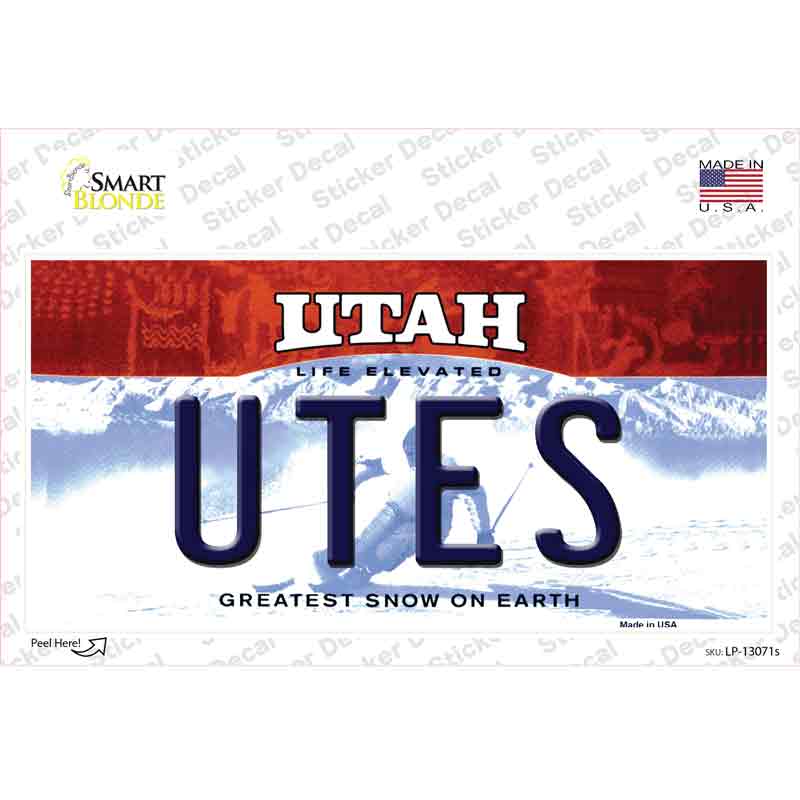 Utes UT Novelty Sticker Decal Small