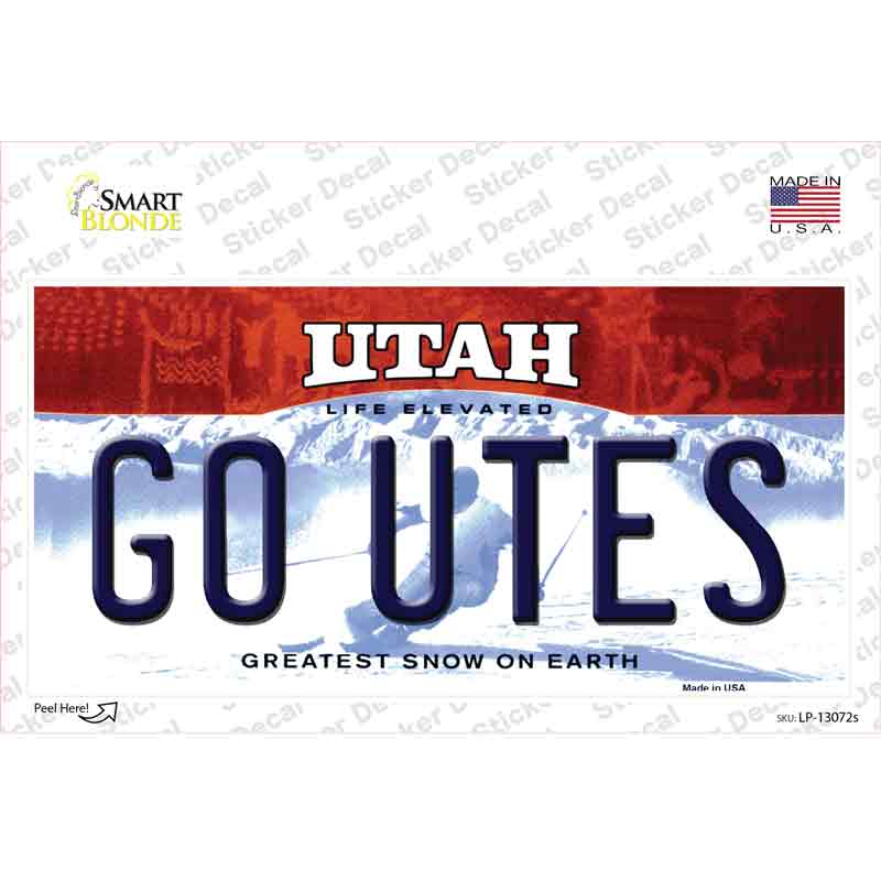 Go Utes UT Novelty Sticker Decal Small