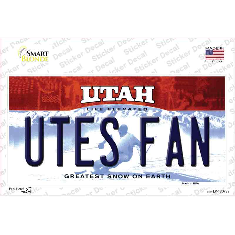 Utes Fan UT Novelty Sticker Decal Small