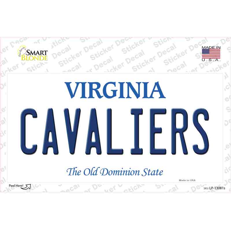 Cavaliers VA Novelty Sticker Decal Small