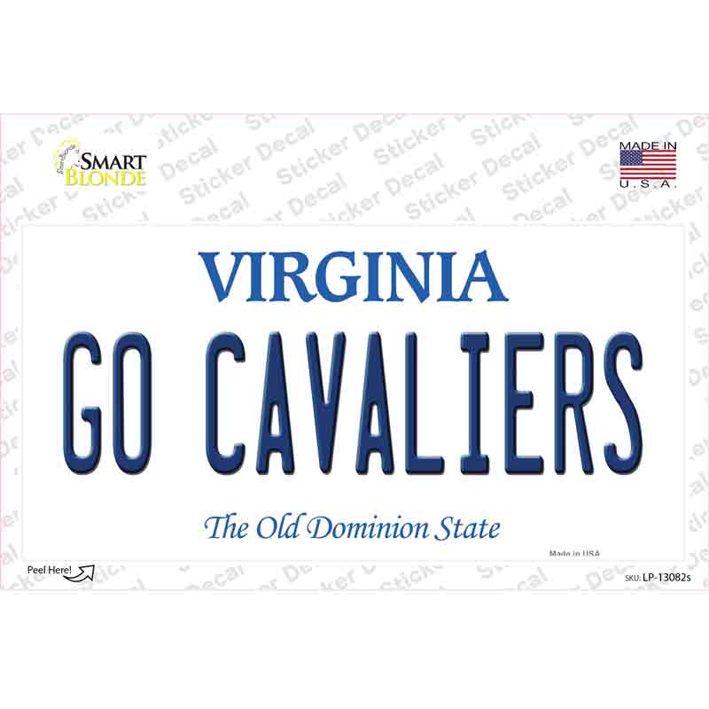 Go Cavaliers VA Novelty Sticker Decal Small